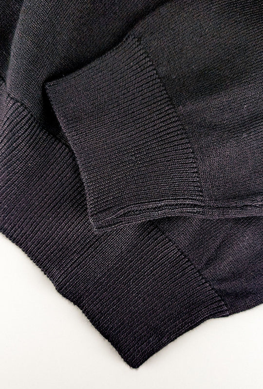 Maglioncino Polo uomo senza bottone Dresserd manica lunga - NERO