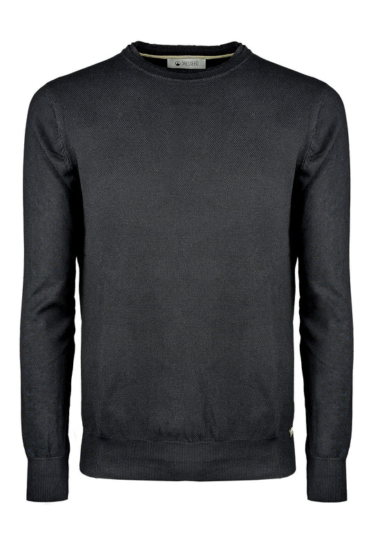 Maglioncino Uomo Viscosa Dresserd semi slim fit con top - NERO