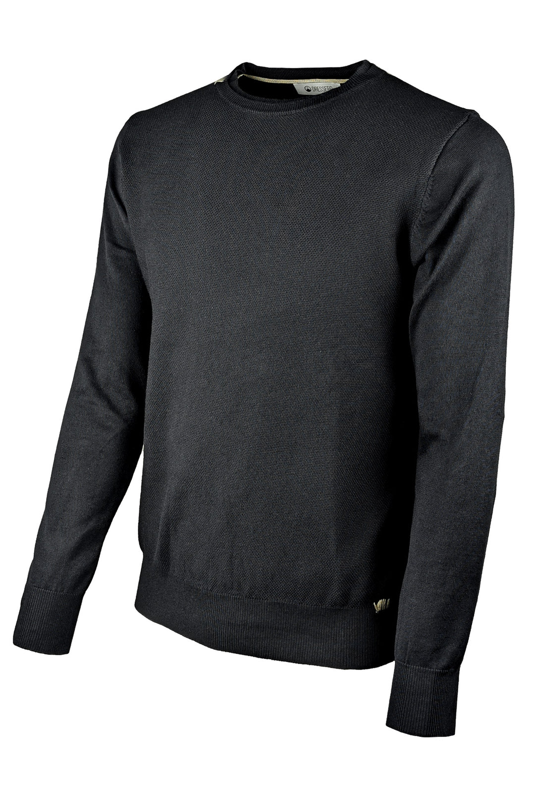 Maglioncino Uomo Viscosa Dresserd semi slim fit con top - NERO