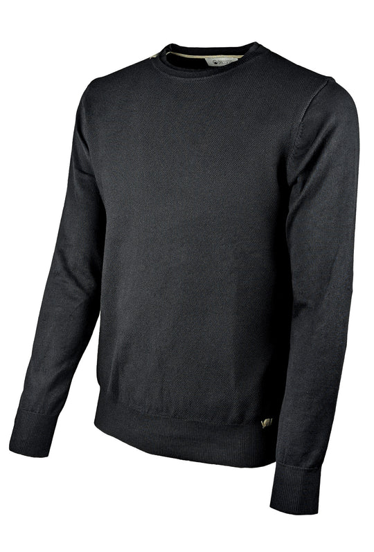 Maglioncino Uomo Viscosa Dresserd semi slim fit con top - NERO