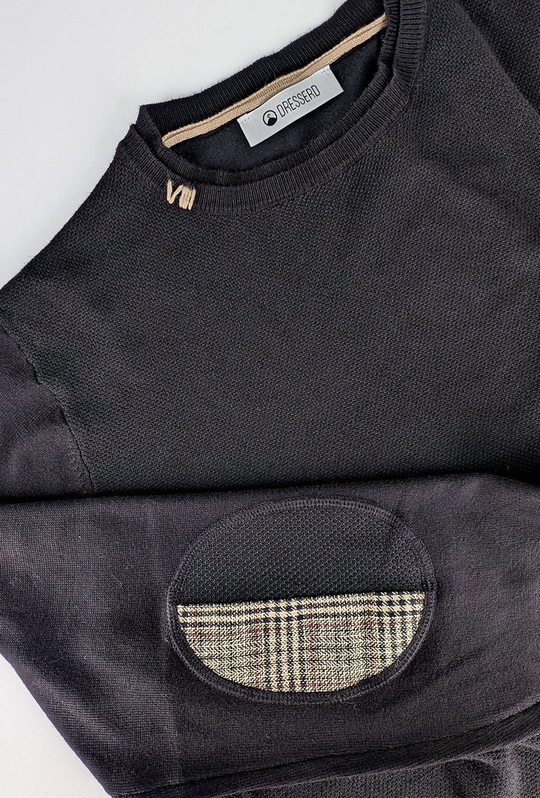 Maglioncino Uomo Viscosa Dresserd semi slim fit con top - NERO