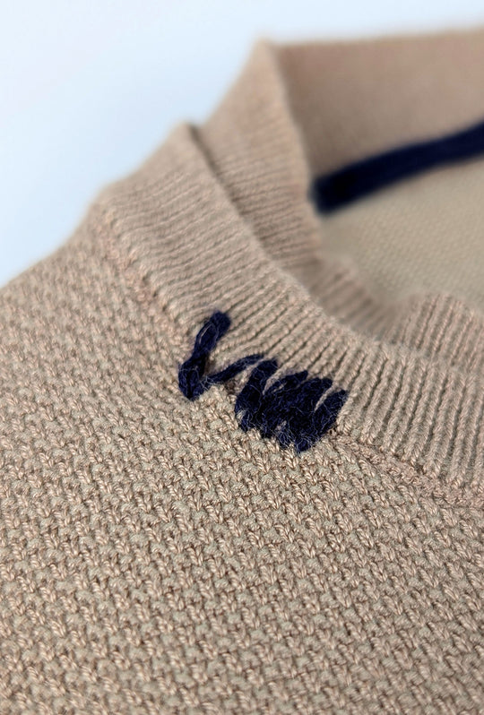 Maglioncino Uomo Viscosa Dresserd semi slim fit con top - BEIGE