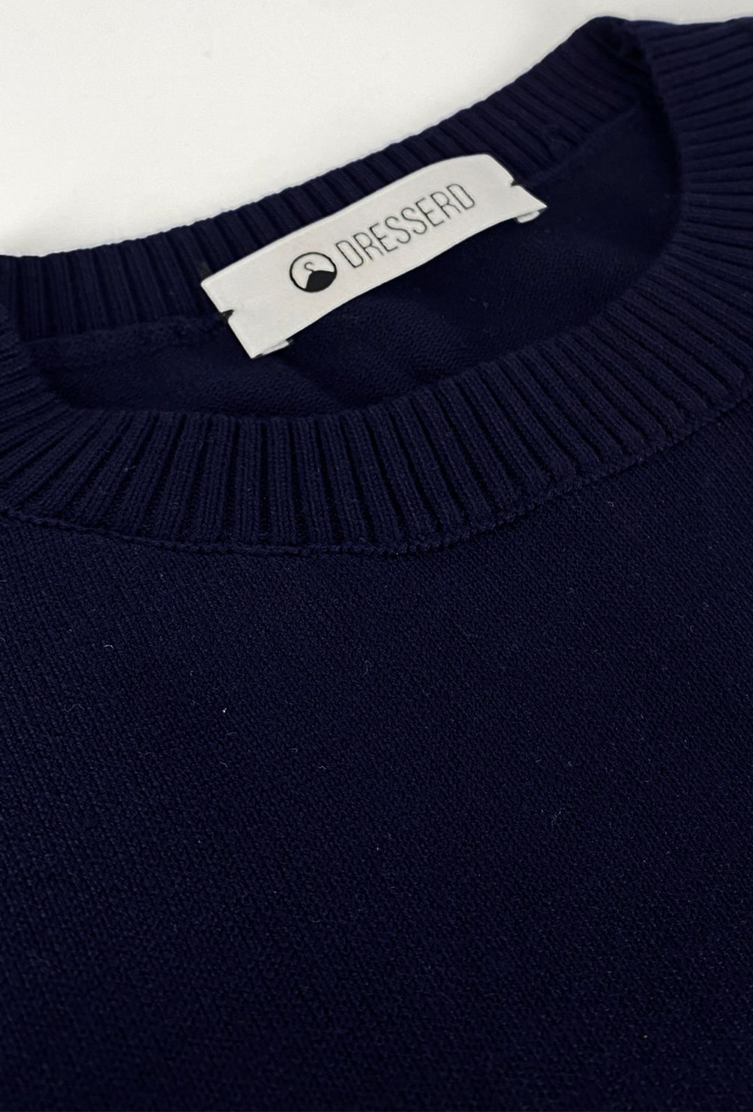 Maglioncino uomo Dresserd girocollo in viscosa con toppa e cuciture a contrasto - BLU