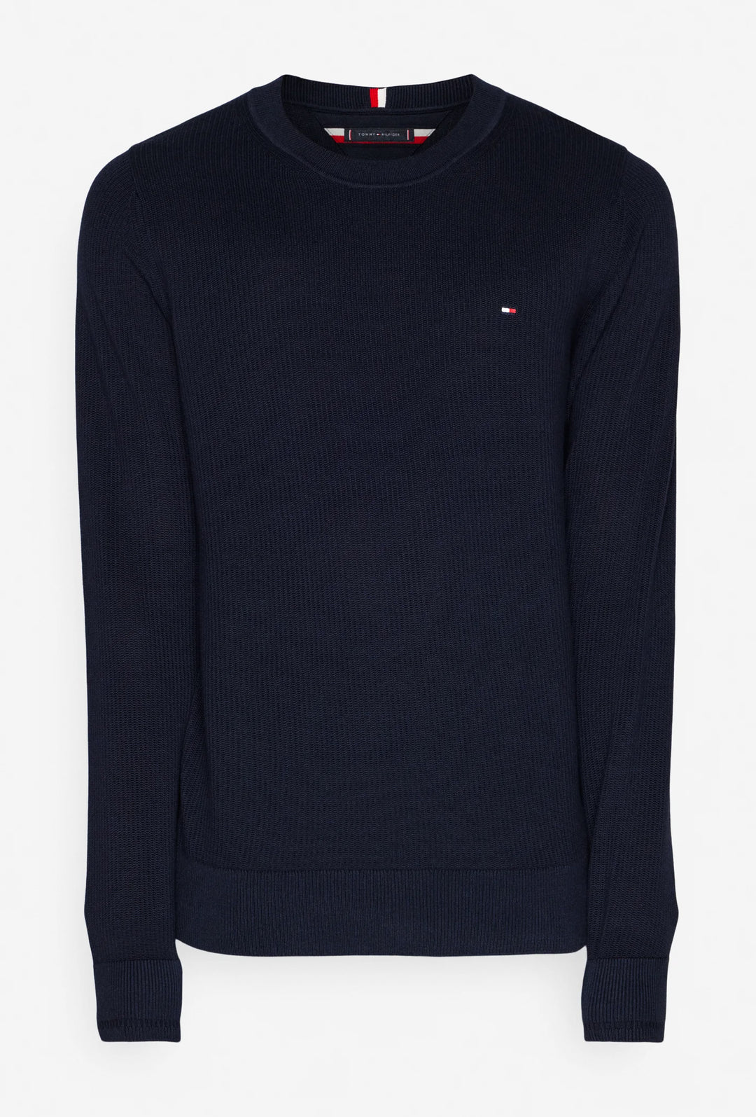 Maglia uomo in cotone TOMMY HILFIGER chain ridge c neck -BLU