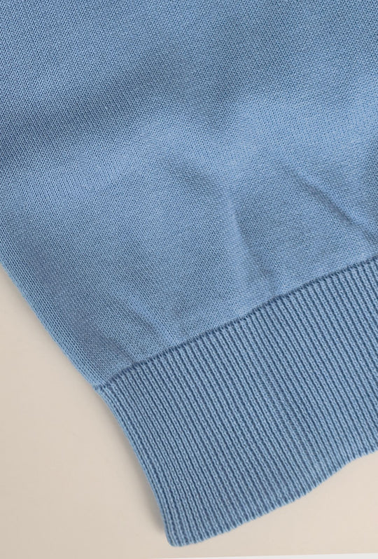 Maglioncino Uomo 100% cotone BEVERLY HILLS POLO CLUB logo ricamato lato cuore- CELESTE