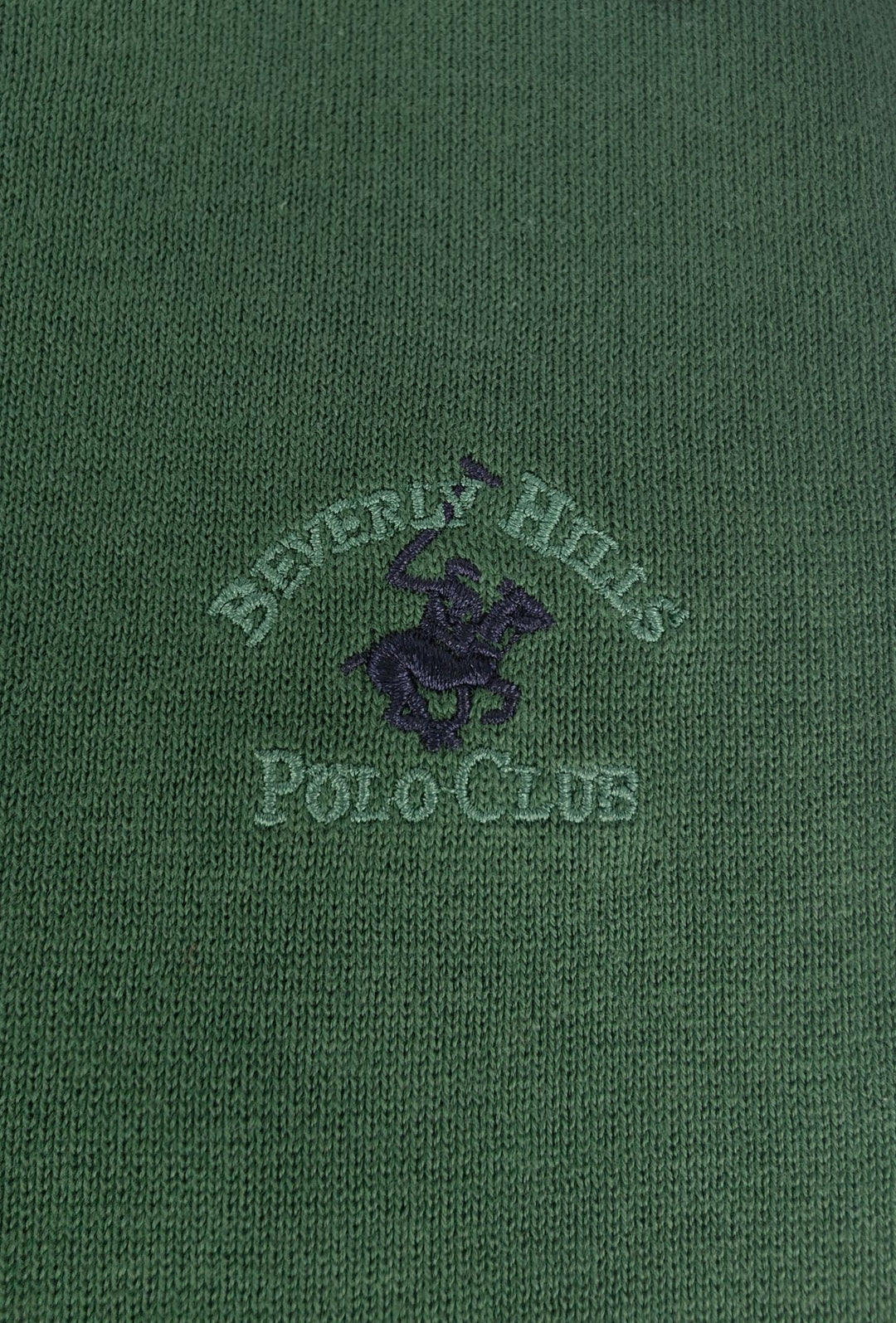 Maglioncino Uomo 100% cotone BEVERLY HILLS POLO CLUB logo ricamato lato cuore- VERDE