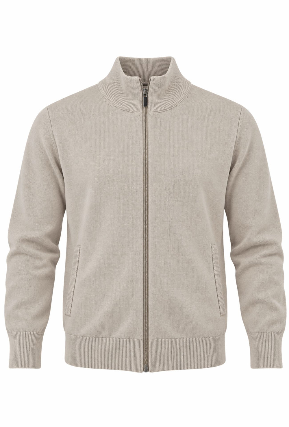 Maglioncino Uomo Full Zip 100% cotone DRESSERD- BEIGE