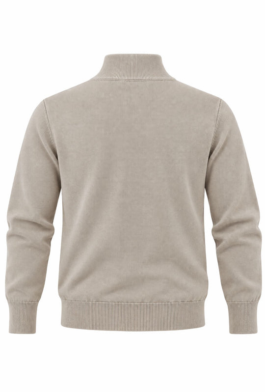 Maglioncino Uomo Full Zip 100% cotone DRESSERD- BEIGE