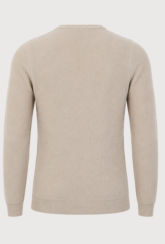Maglioncino Uomo Manica lunga serafino trama lavorata  Dresserd - BEIGE