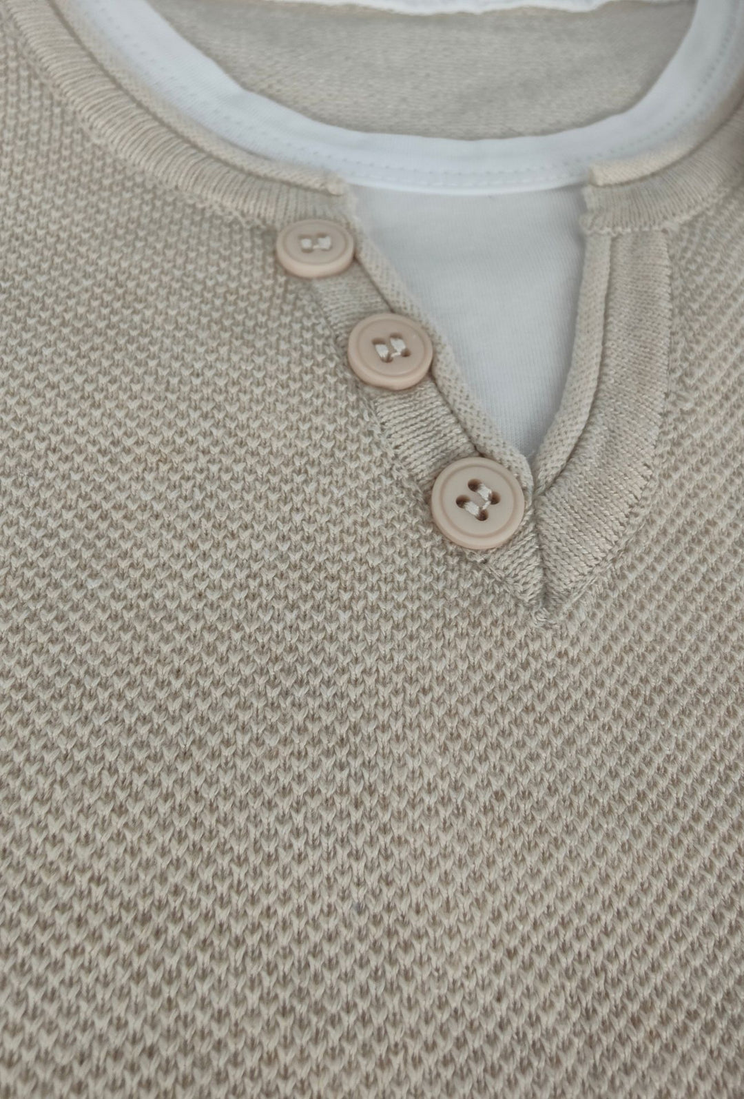 Maglioncino Uomo Manica lunga serafino trama lavorata  Dresserd - BEIGE