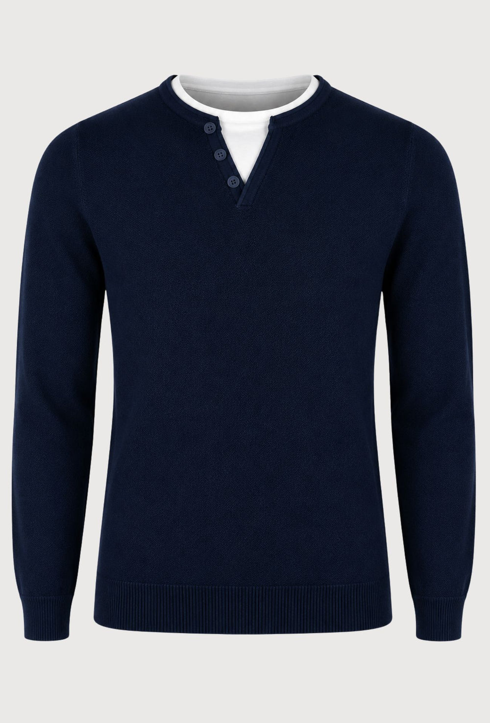Maglioncino Uomo Manica lunga serafino trama lavorata  Dresserd - BLU NAVY