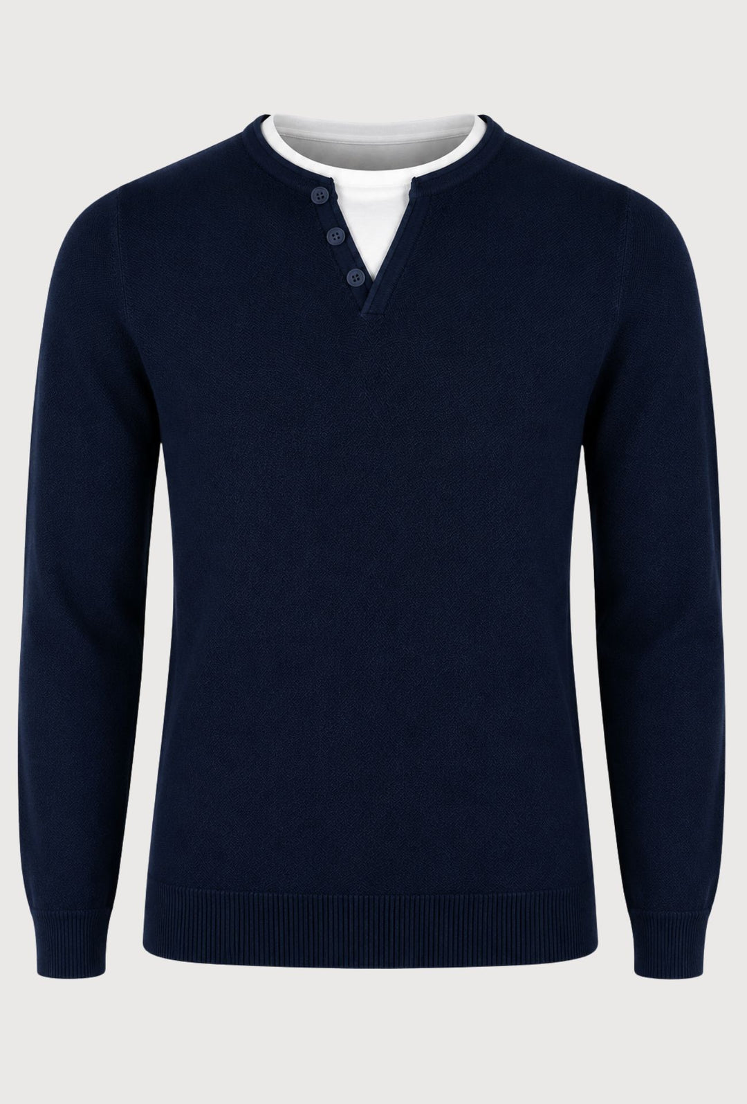 Maglioncino Uomo Manica lunga serafino trama lavorata  Dresserd - BLU NAVY