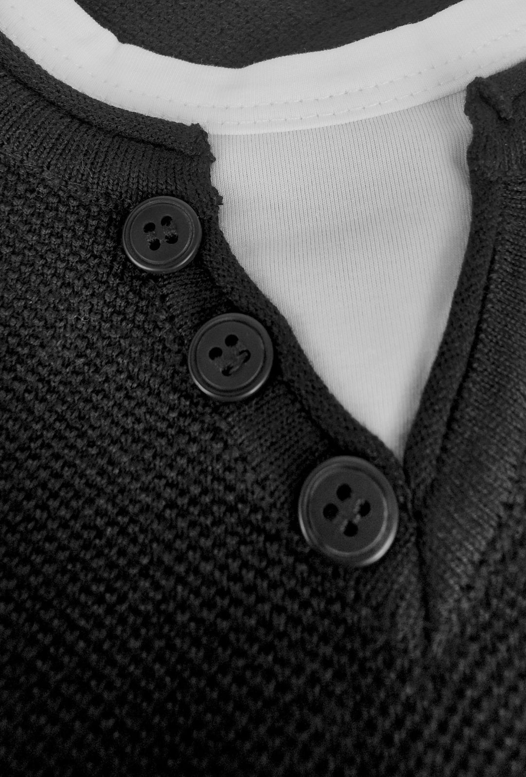 Maglioncino Uomo Manica lunga serafino trama lavorata  Dresserd - NERO