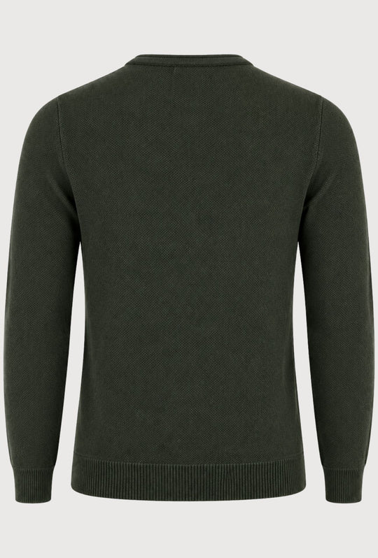 Maglioncino Uomo Manica lunga serafino trama lavorata  Dresserd - VERDE BOSCO