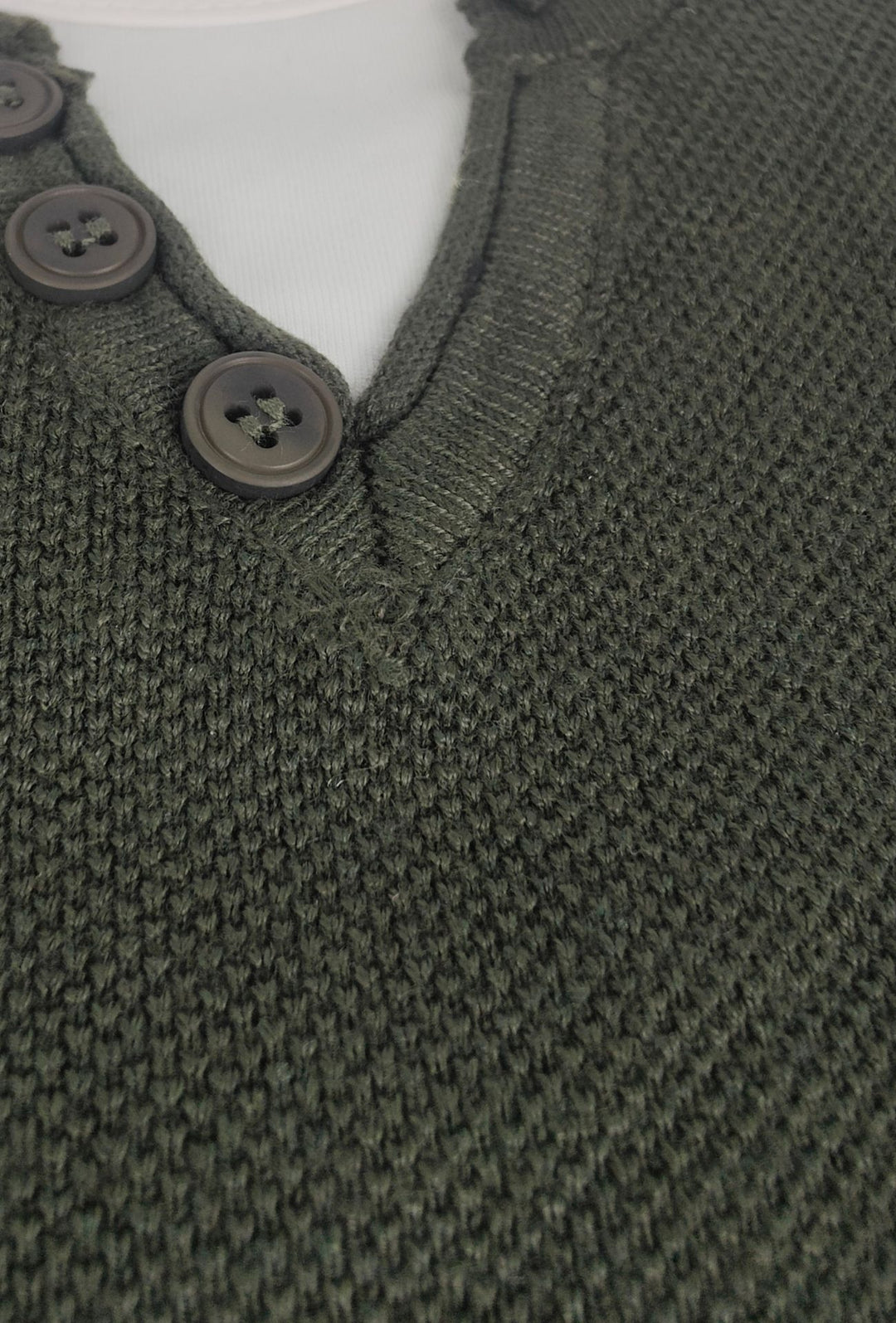 Maglioncino Uomo Manica lunga serafino trama lavorata  Dresserd - VERDE BOSCO