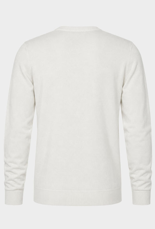 Maglioncino Uomo ESERCITO Girocollo  in Cotone con Logo Ricamato- BIANCO