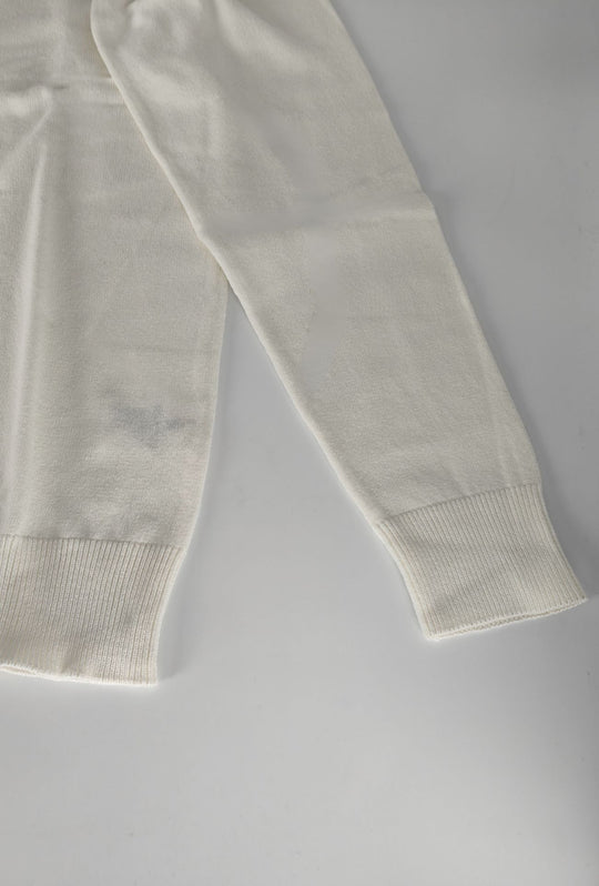 Maglioncino Uomo ESERCITO Girocollo  in Cotone con Logo Ricamato- BIANCO