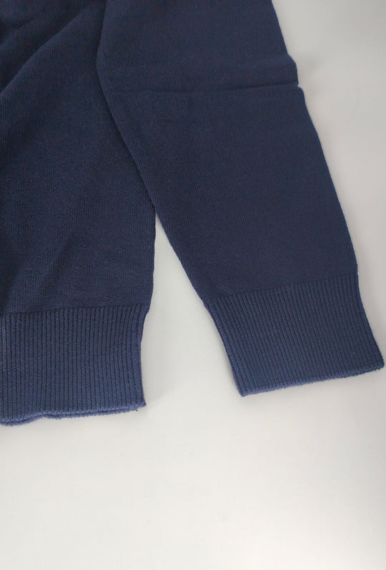 Maglioncino Uomo ESERCITO Girocollo  in Cotone con Logo Ricamato- BLU NAVY