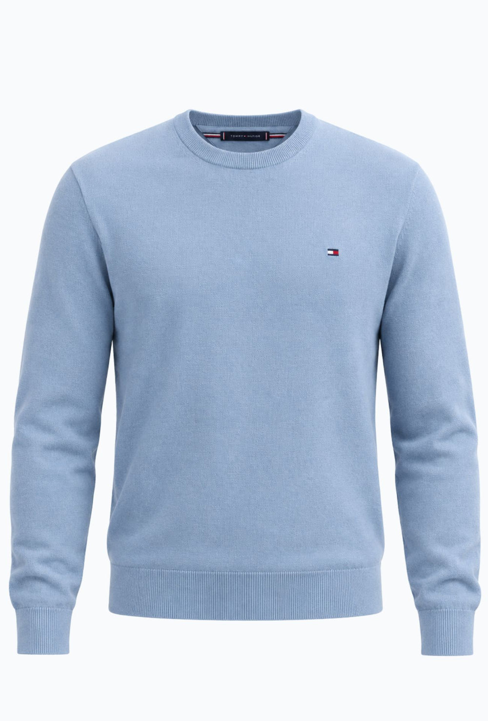 Pullover Uomo Tommy Hilfiger  Cotone e Cashmere- AZZURRO POLVERE