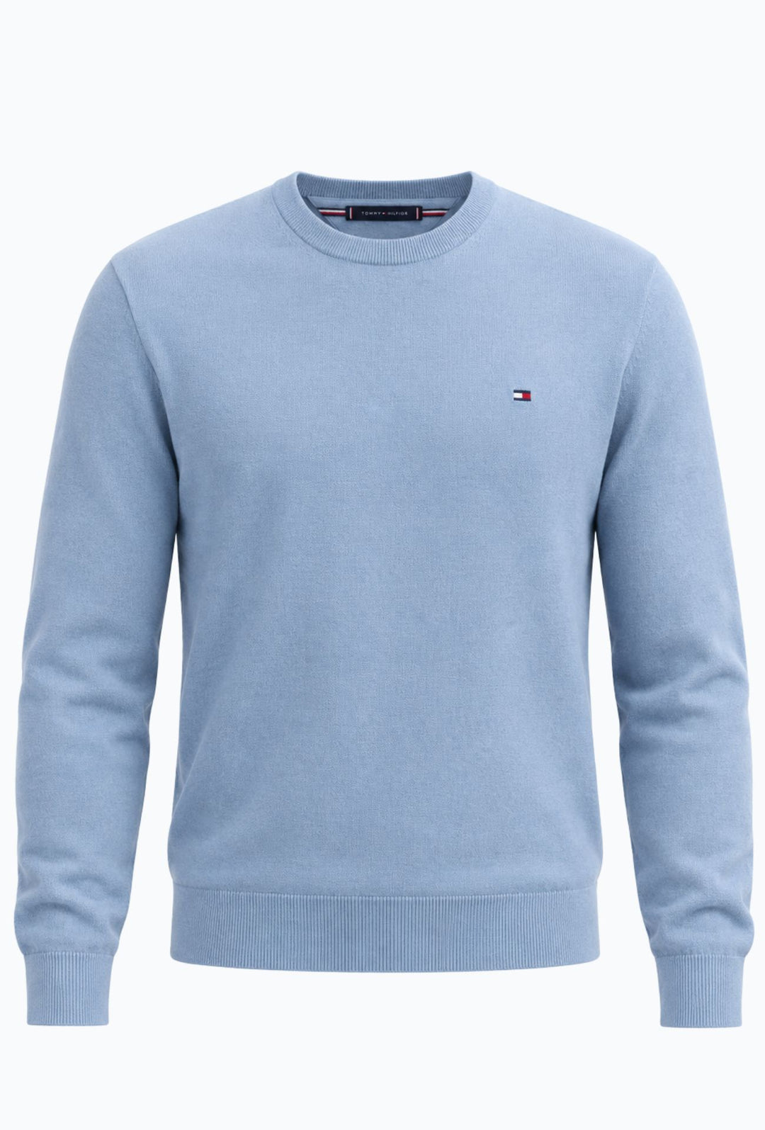 Pullover Uomo Tommy Hilfiger  Cotone e Cashmere- AZZURRO POLVERE