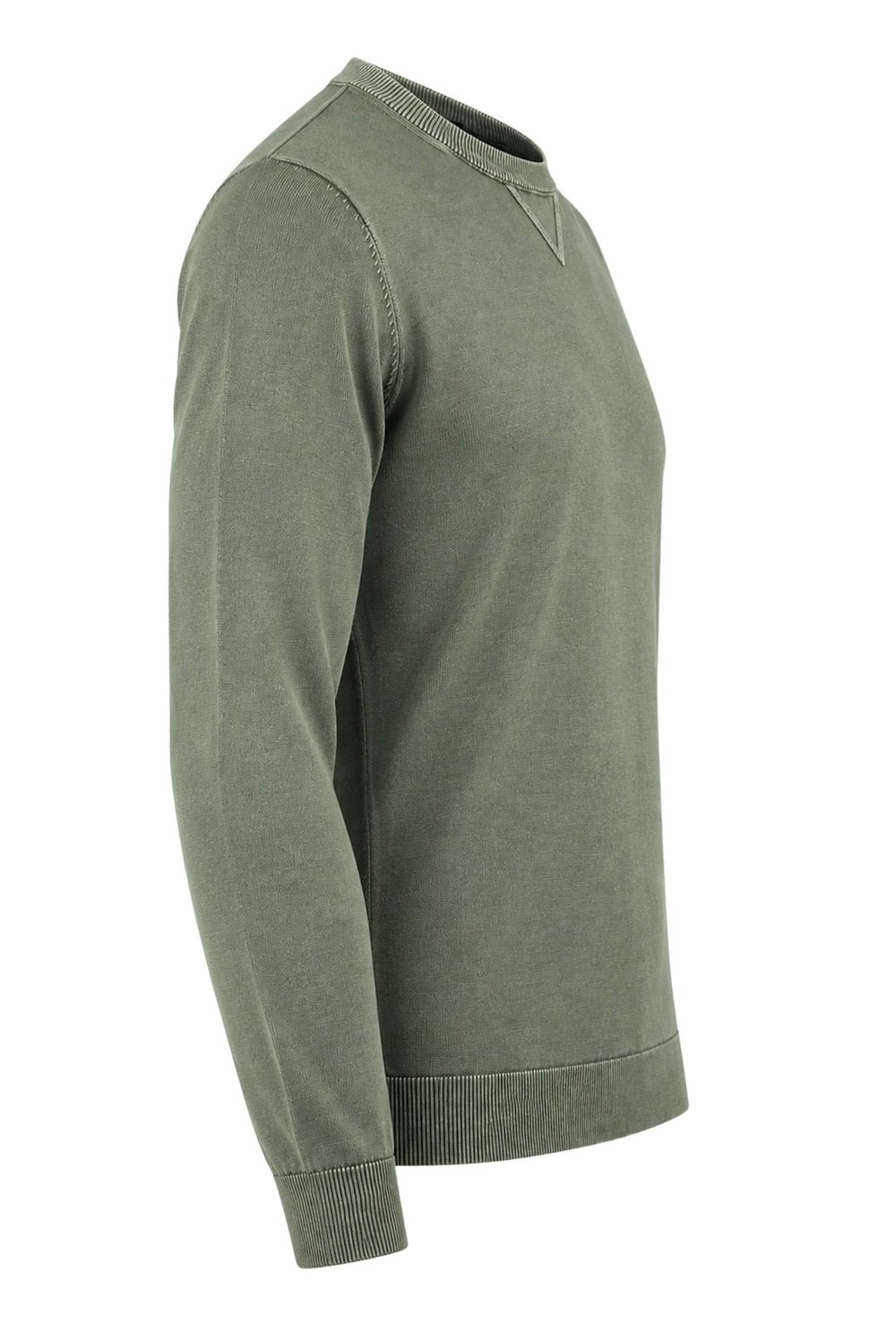 Maglioncino uomo cotone lavato con top Maglia girocollo - VERDE MILITARE