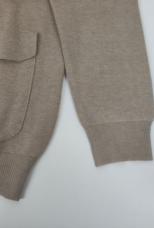 Maglioncino uomo full zip con tasche dresserd - CAMELLO MELANGE