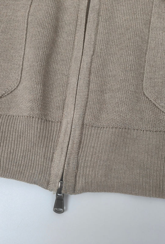 Maglioncino uomo full zip con tasche dresserd - CAMELLO MELANGE