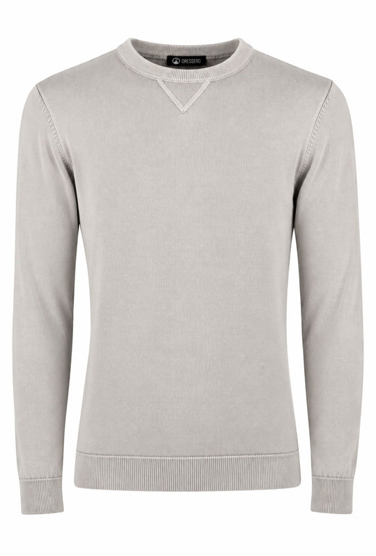 Maglioncino uomo cotone lavato con top Maglia girocollo - BEIGE
