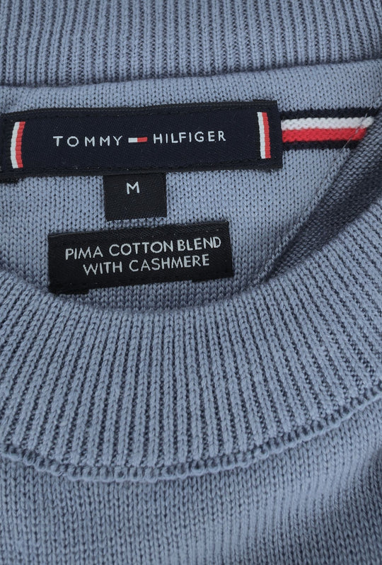 Pullover Uomo Tommy Hilfiger  Cotone e Cashmere- AZZURRO POLVERE