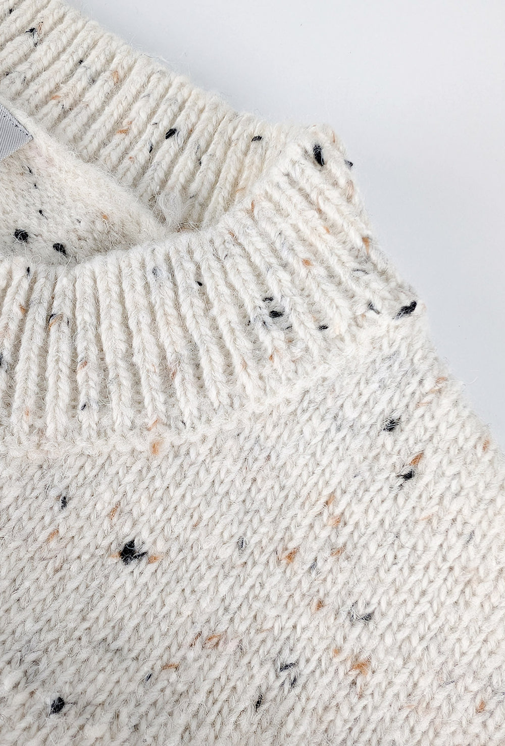 Maglione uomo dresserd in lana mélange girocollo invernale - PANNA