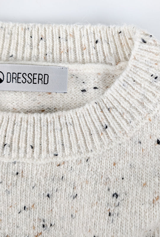 Maglione uomo dresserd in lana mélange girocollo invernale - PANNA