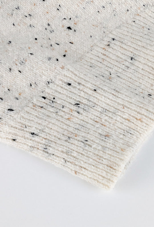 Maglione uomo dresserd in lana mélange girocollo invernale - PANNA