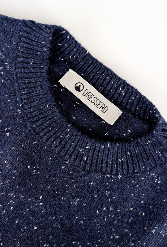 Maglione uomo dresserd in lana mélange girocollo invernale - BLU