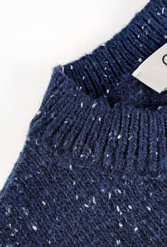 Maglione uomo dresserd in lana mélange girocollo invernale - BLU