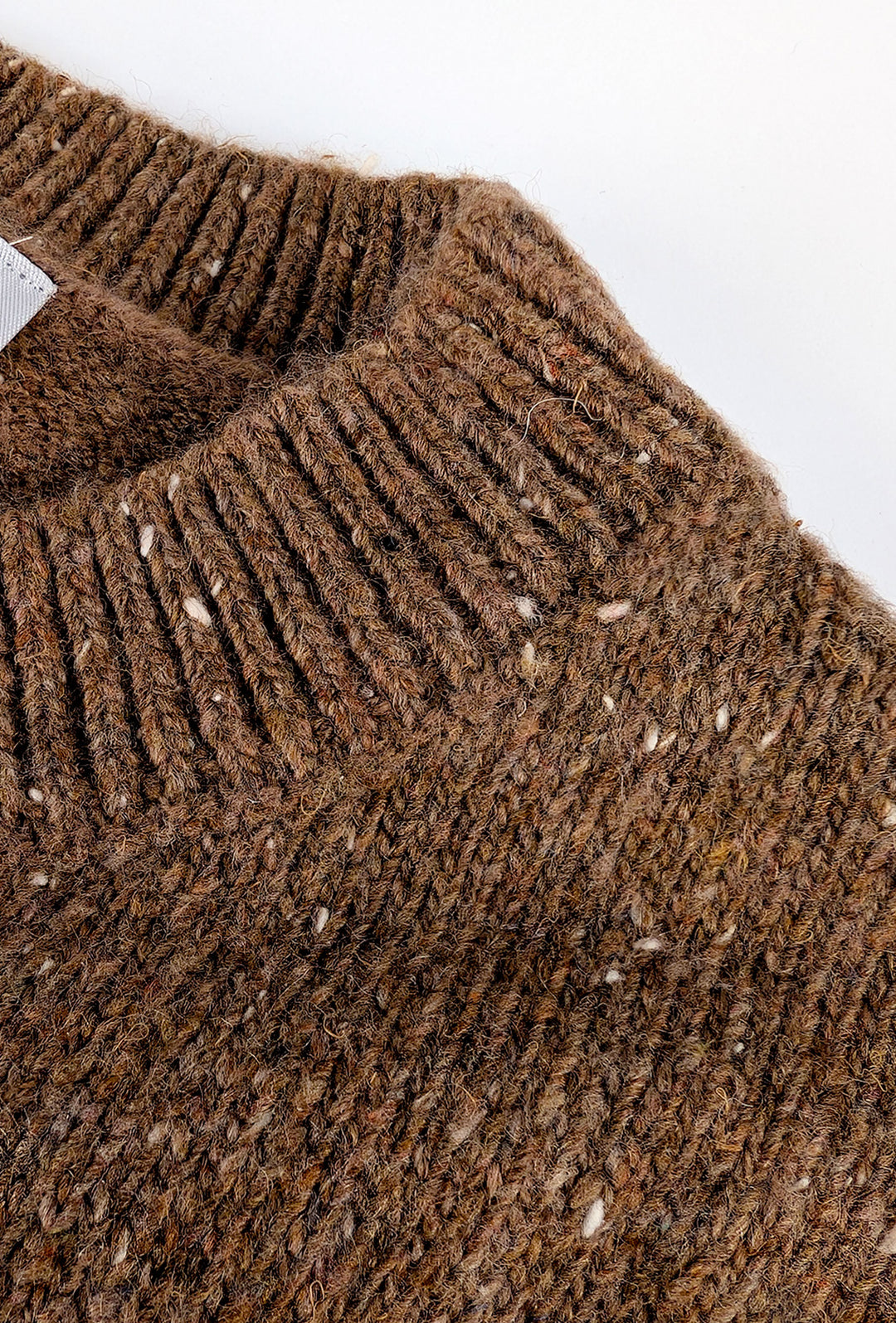 Maglione uomo dresserd in lana mélange girocollo invernale - MARRONE