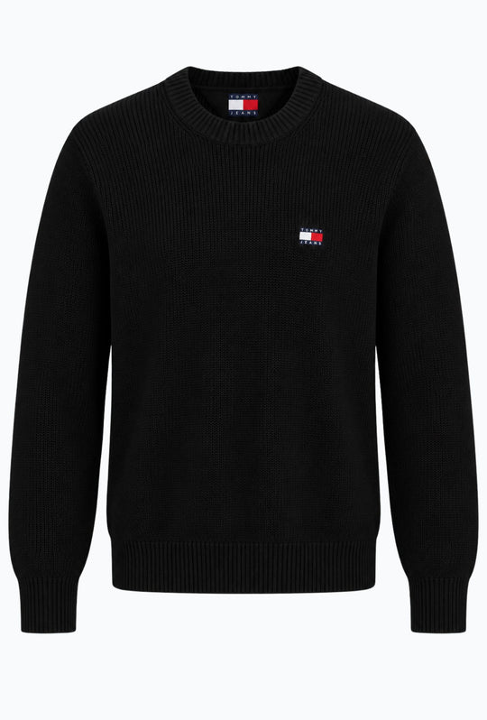Maglioncino uomo Tommy Jeans cotone Regular Fit- NERO