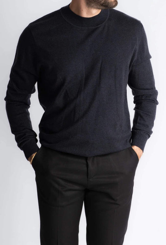 Maglione mezzo collo uomo dresserd in lana rasata - GRIGIO SCURO
