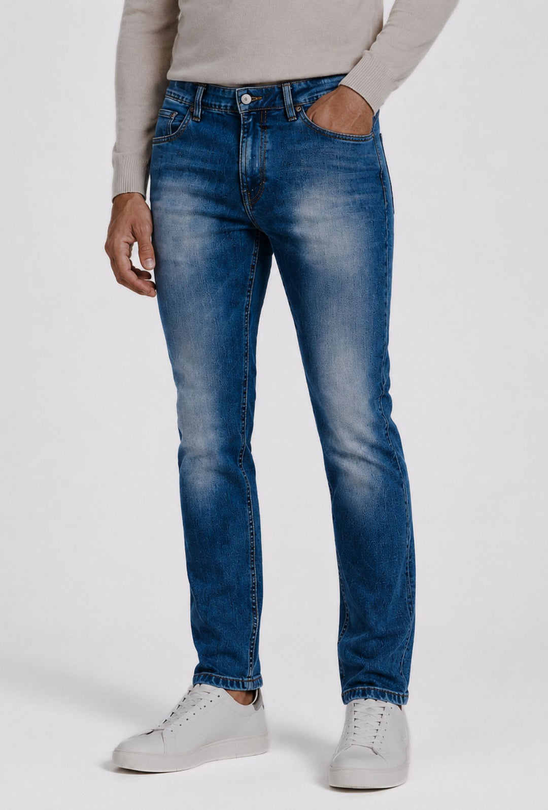 Pantalone Jeans Uomo Slim Fit Bottega Napoletana- LAVAGGIO SBIANCATO