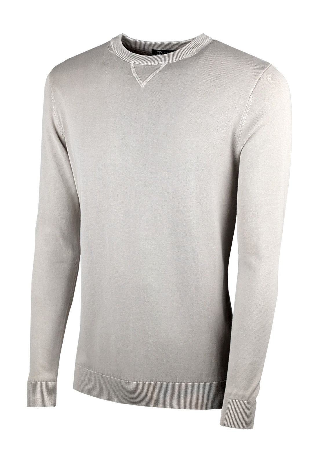 Maglioncino uomo cotone lavato con top Maglia girocollo - BEIGE