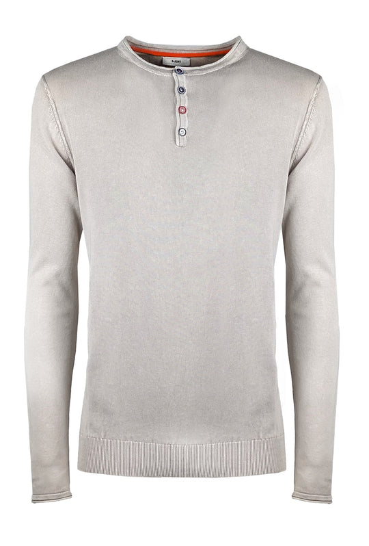 Maglia uomo serafino manica lunga maglioncino in cotone Dresserd - BEIGE