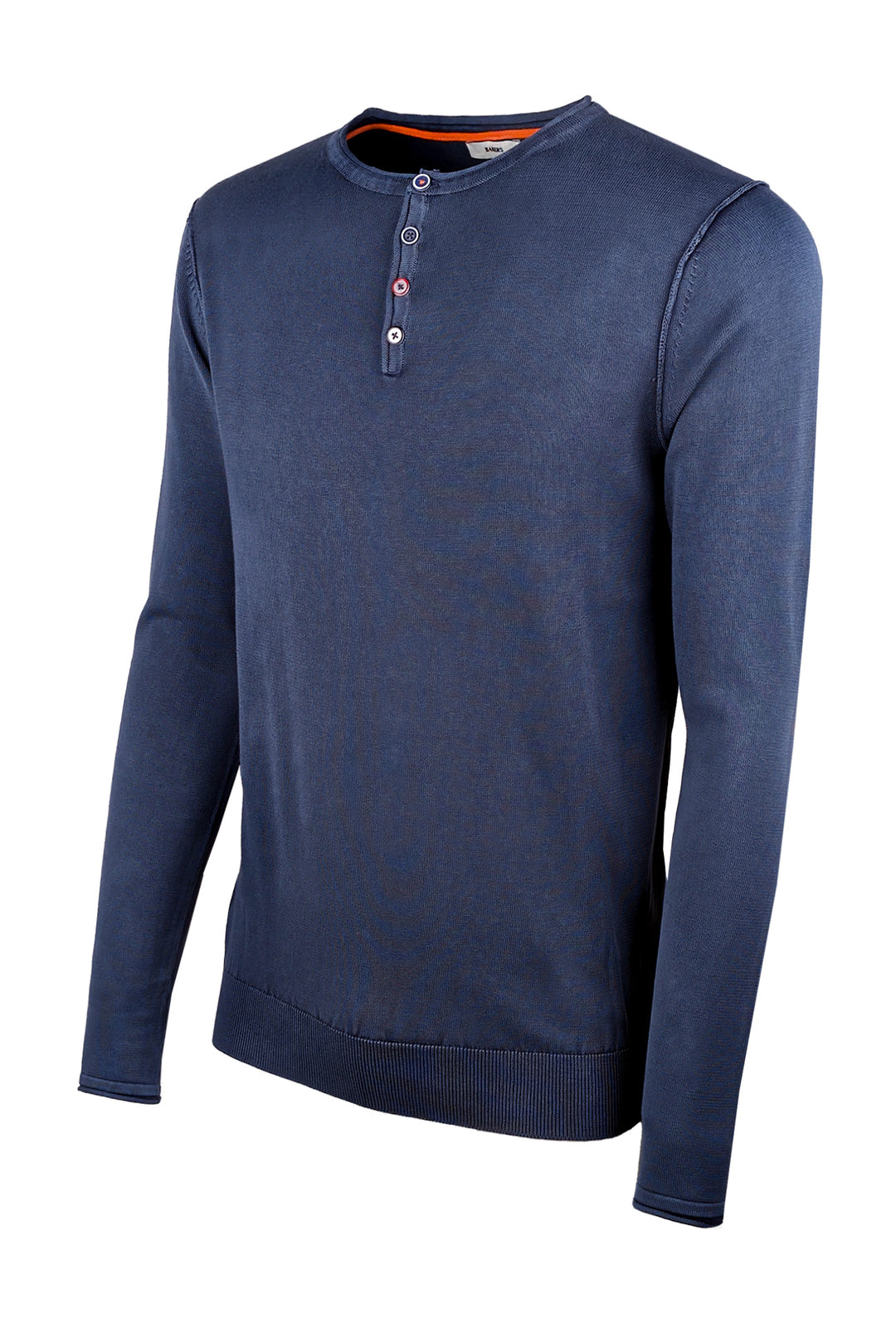 Maglia uomo serafino manica lunga maglioncino in cotone Dresserd - BLU