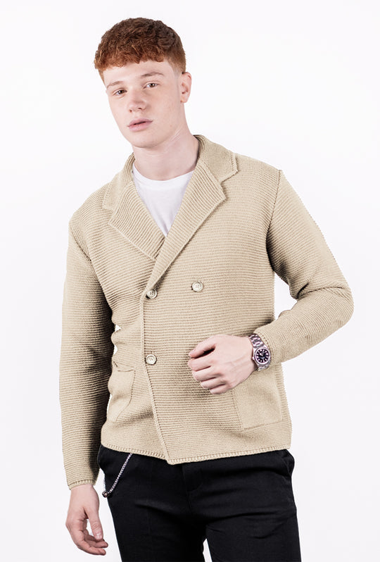Cardigan uomo Giacca Doppio petto Invernale Dresserd - BEIGE
