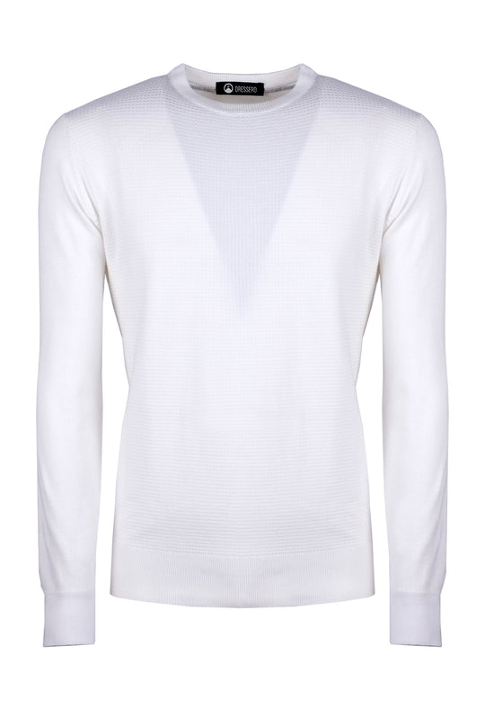 Maglioncino Uomo manica lunga con top maglia Viscosa - BIANCO