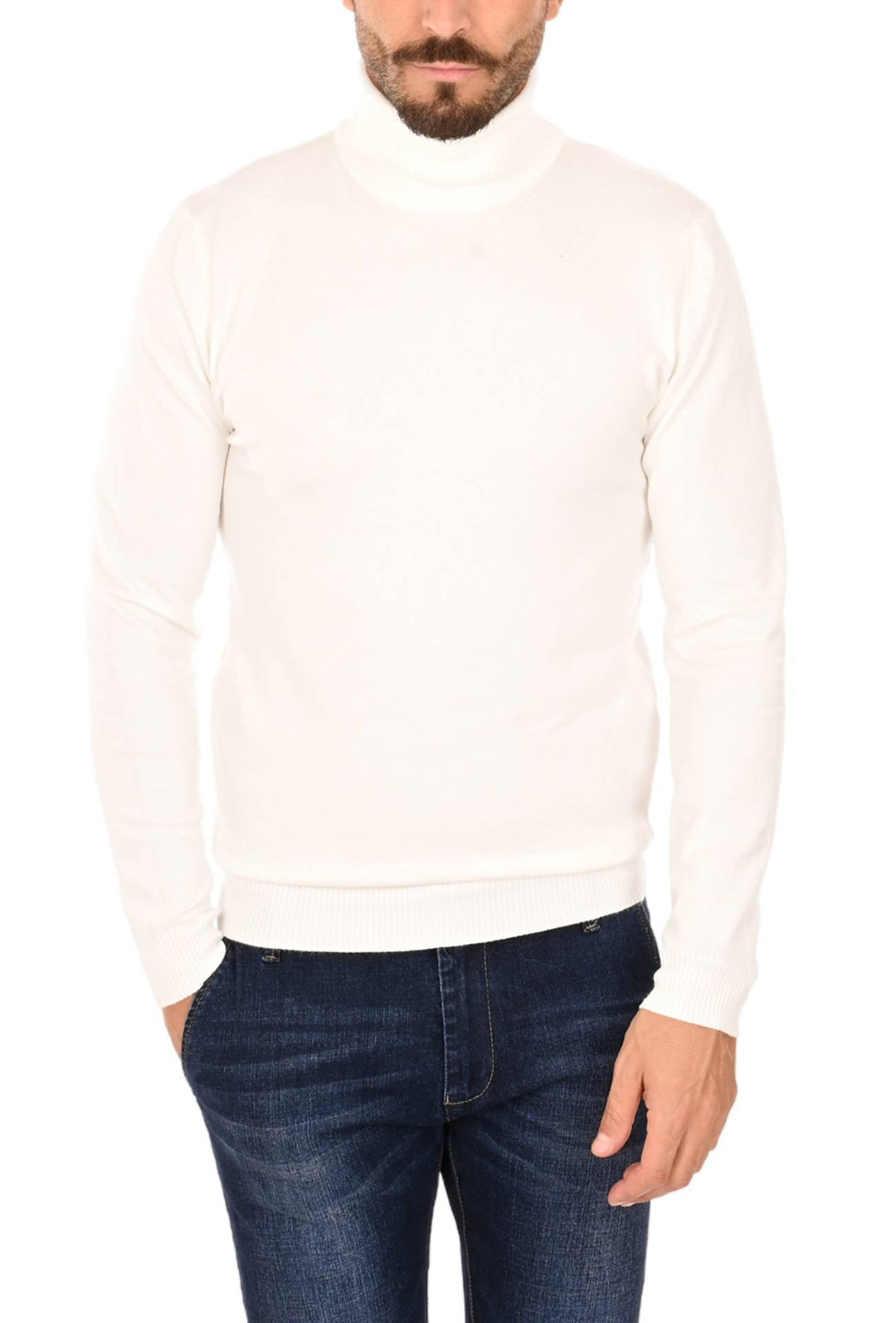 Maglia uomo Dolcevita Viscosa Dresserd - BIANCO