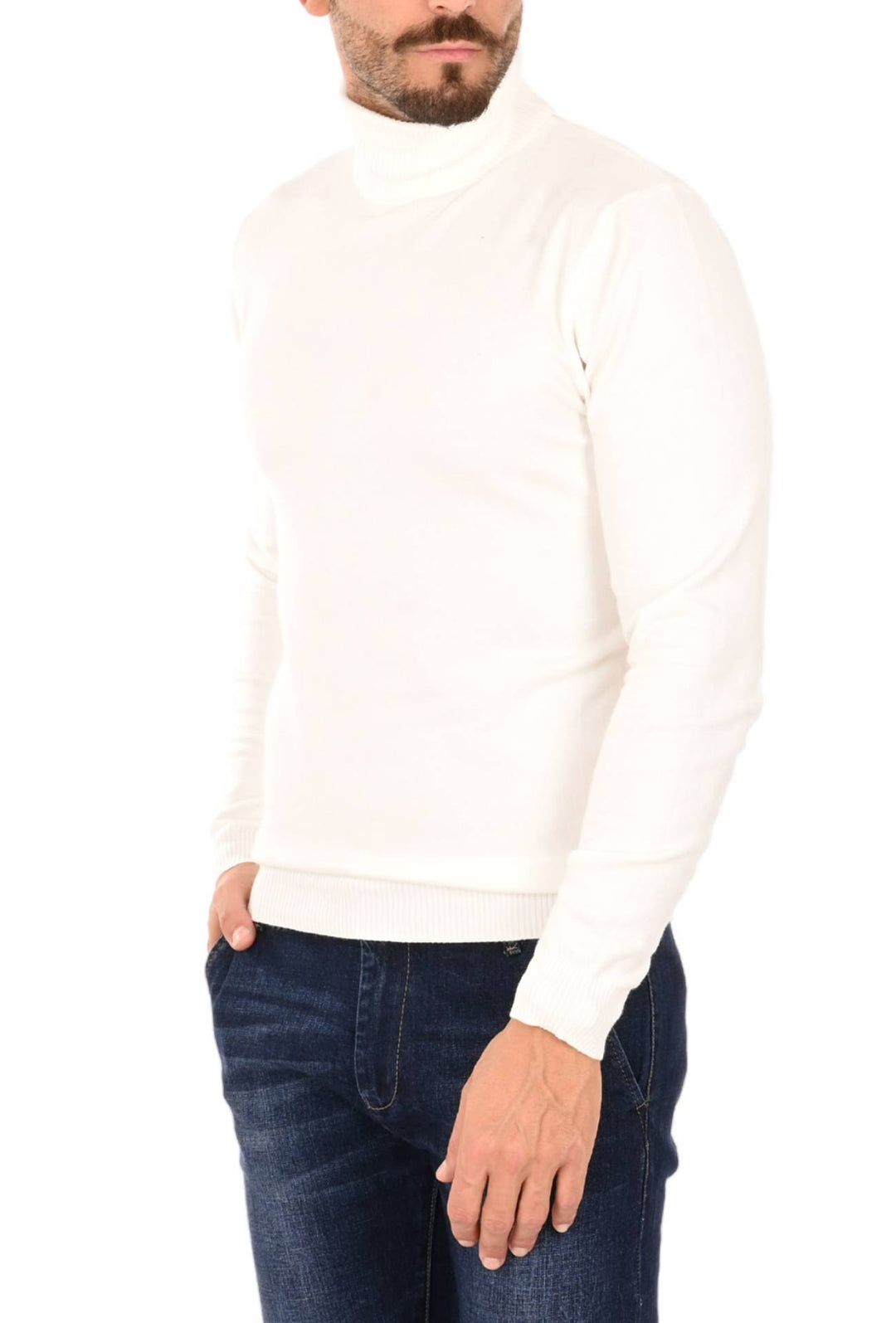 Maglia uomo Dolcevita Viscosa Dresserd - BIANCO