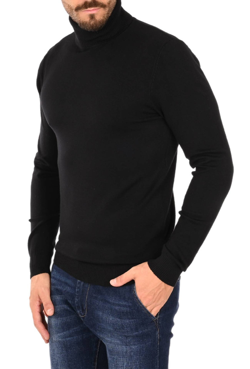 Maglia uomo Dolcevita Viscosa Dresserd - NERO