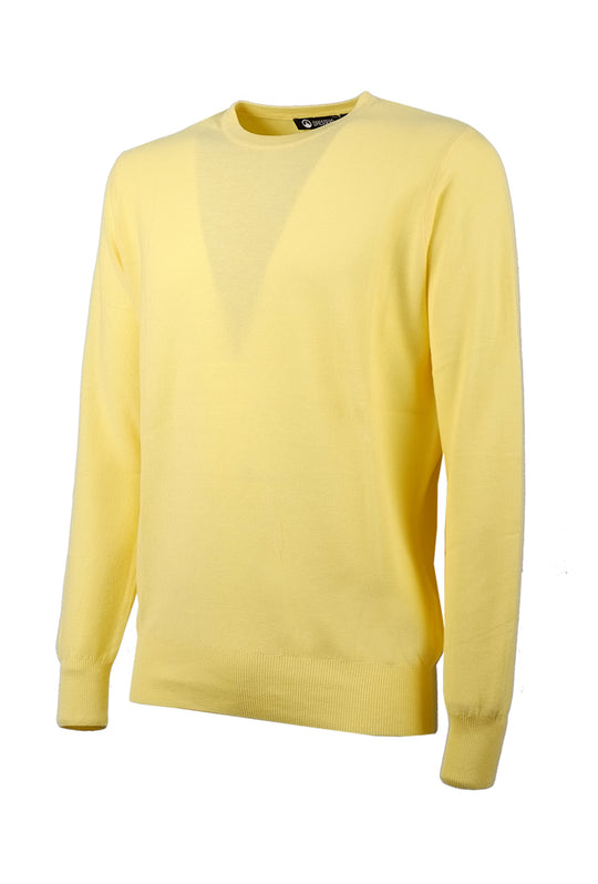 Maglioncino uomo 100% Cotone Trama lavorata Maglie Girocollo dresserd - GIALLO