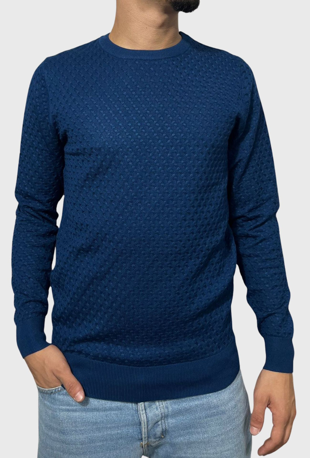 Maglione uomo in viscosa trama lavorata - AVIO