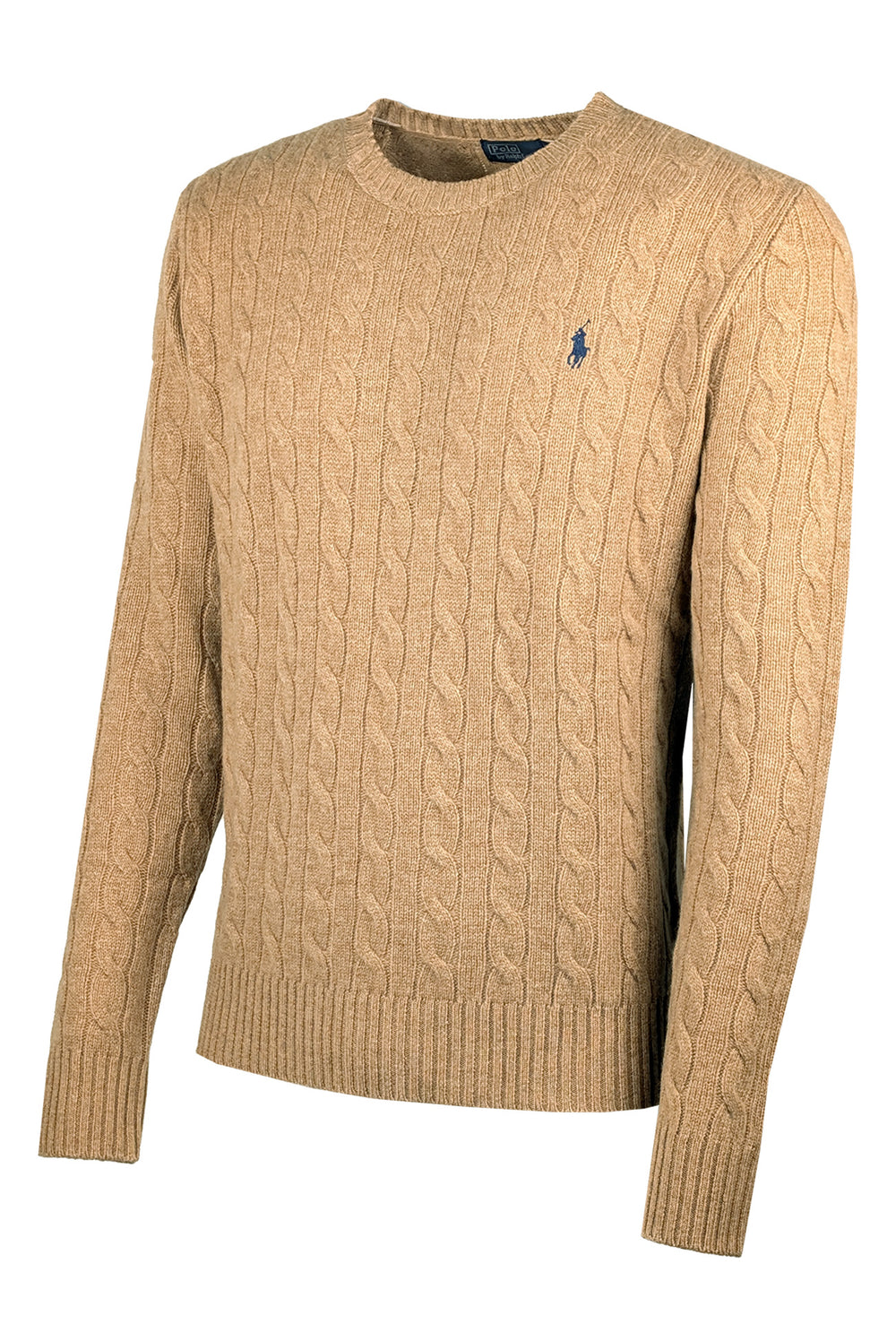 Maglia Uomo Ralph Lauren Lana Cashmere a trecce - CAMMELLO