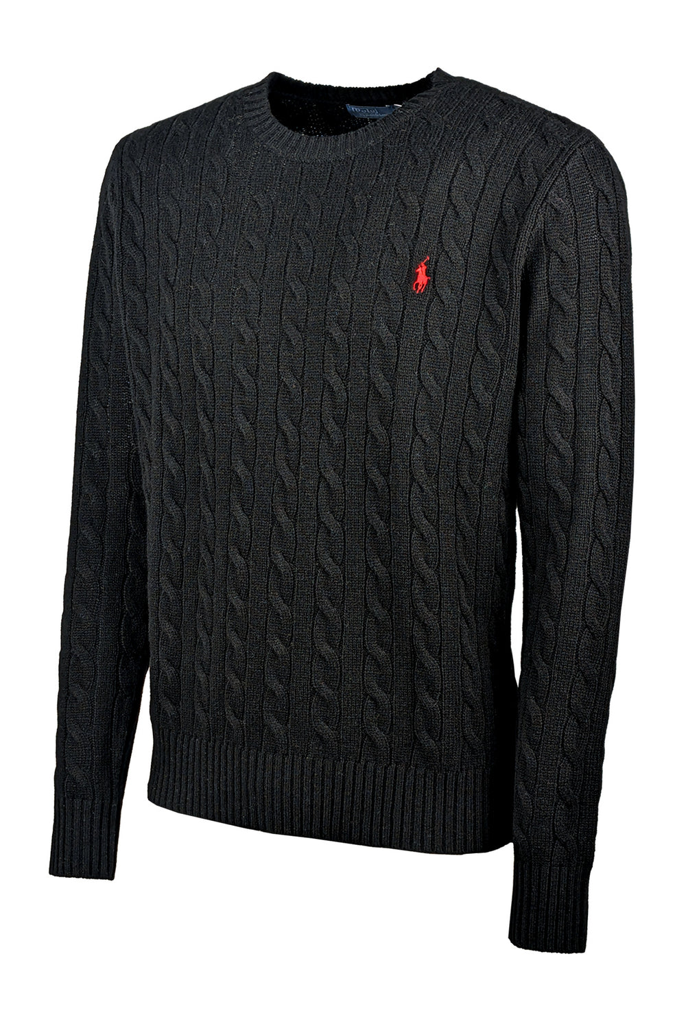 Maglia Uomo Ralph Lauren Lana Cashmere a trecce - NERO